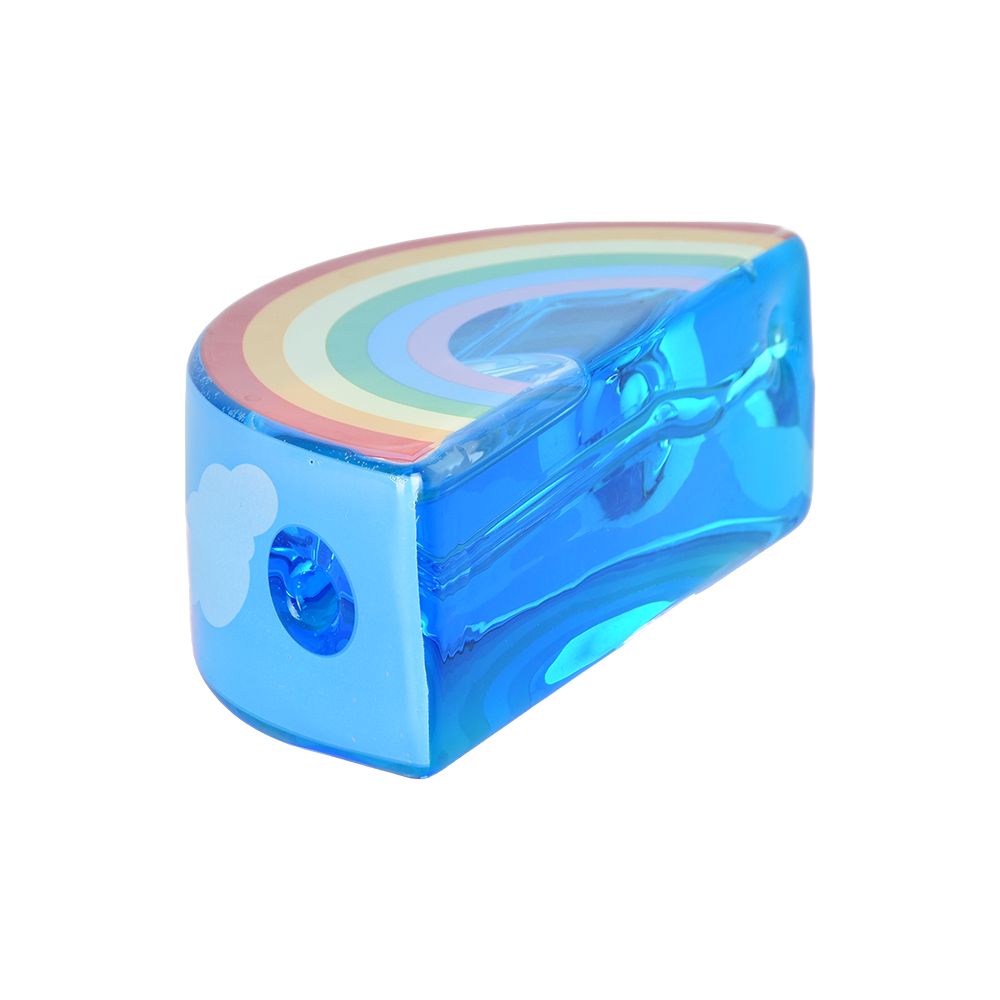 The High Culture Rainbow Glycerin Glass Hand Pipe - 4.25"