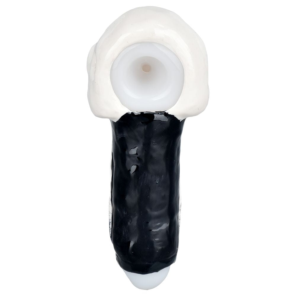 The High Culture Punishing Skull Enamel on Glass Hand Pipe - 5.25"