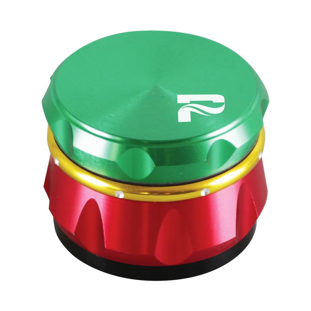 Pulsar 4pc Carver Herb Grinder | 2 Inch | Rasta Color