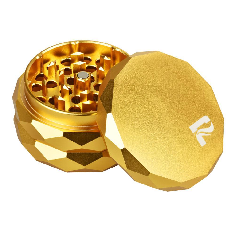 Pulsar Diamond Faceted Aluminum Herb Grinder | Gold