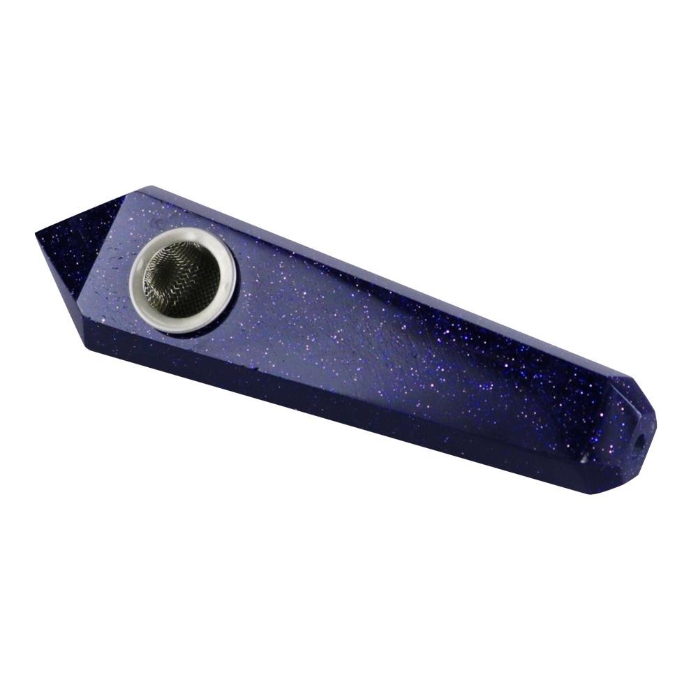 Gemstone Hand Pipe | Blue Goldstone