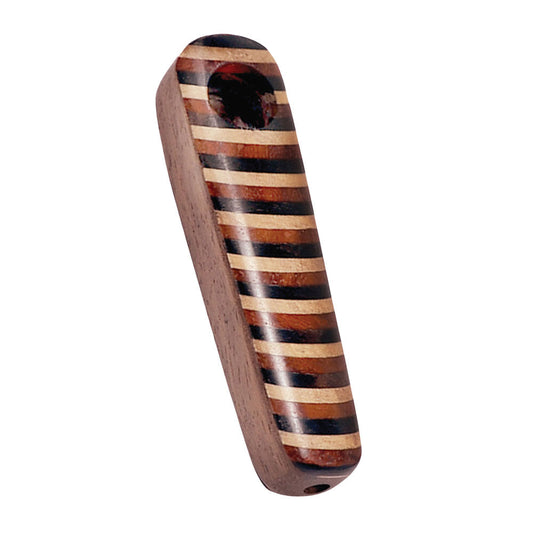 The High Culture Striped Oblong Wood Pipe - 3.5" / Styles Vary