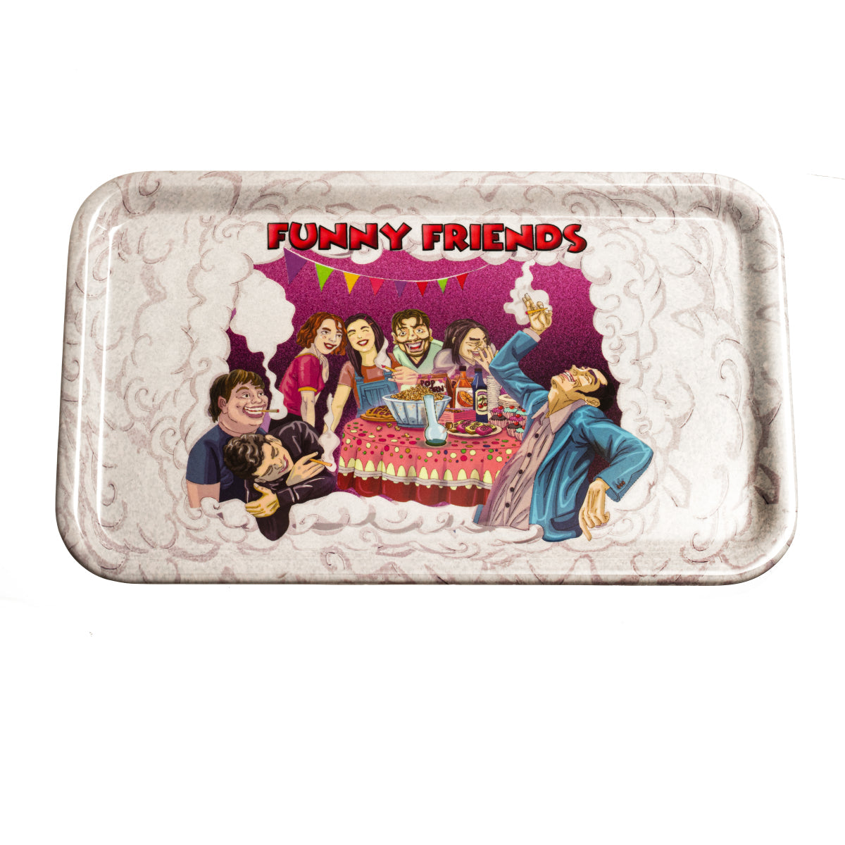 Rollin Budz Funny Friends Rolling Tray - (1 Count)-Rolling Trays and Accessories