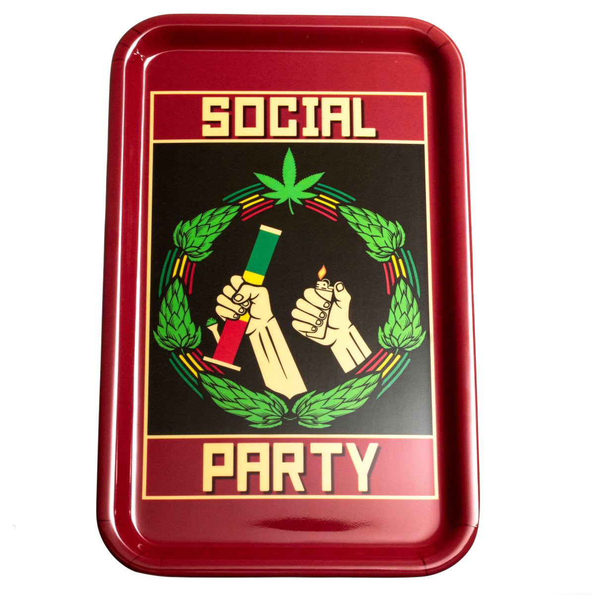Rollin Budz Social Party Rolling Tray - (1 Count)-Rolling Trays and Accessories