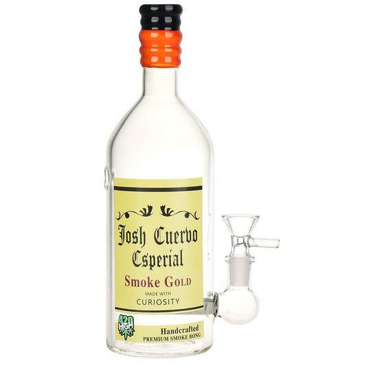 The High Culture Tequila Bottle Glass Water Pipe - 9.5" / 14mm F