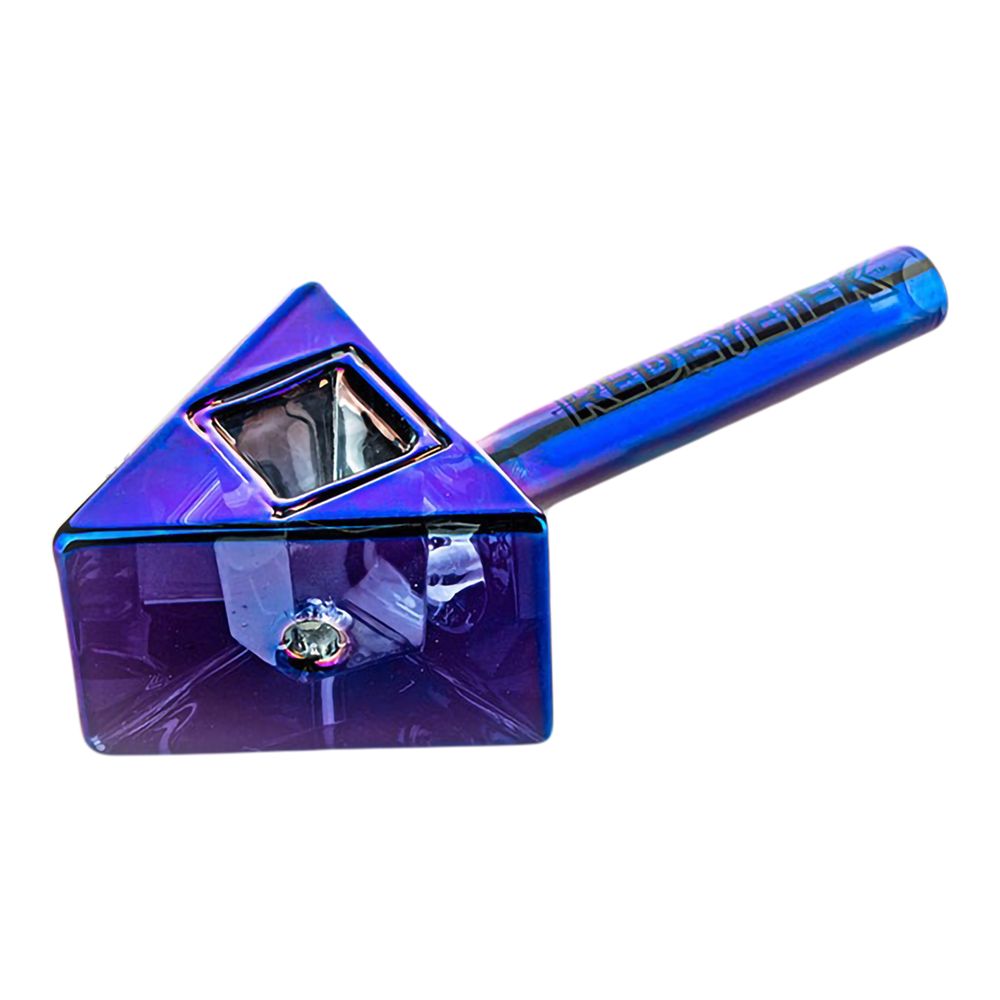 Red Eye Tek Terminator Finish Infinity Bowl Triangle Glass Hand Pipe | 4.5"