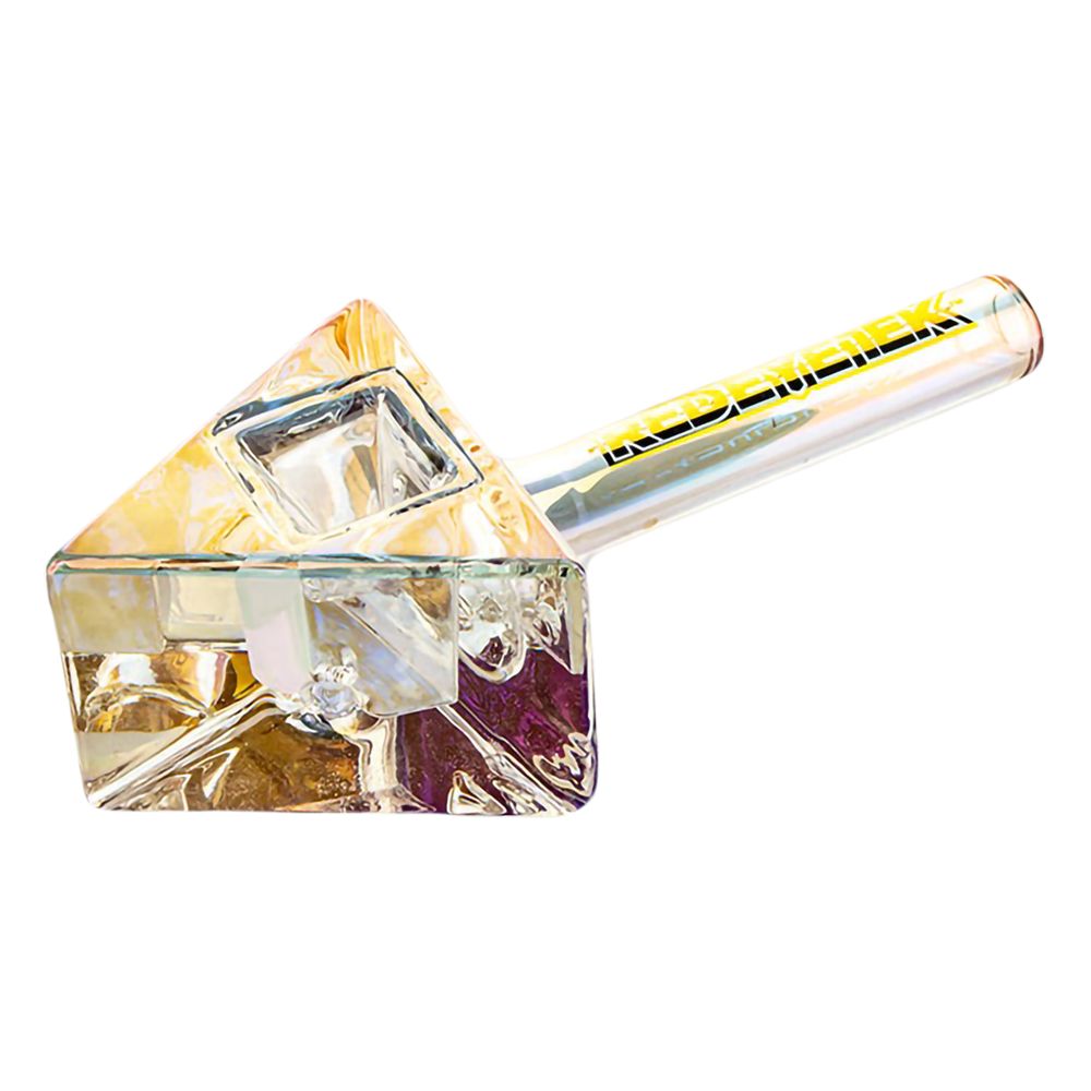 Red Eye Tek Terminator Finish Infinity Bowl Triangle Glass Hand Pipe | 4.5"