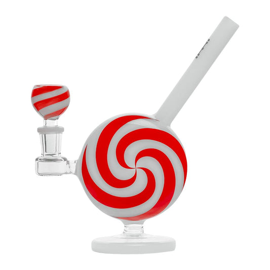 Hemper Jollypop Candy Cane Glass Water Pipe - 6.75" / 14mm F