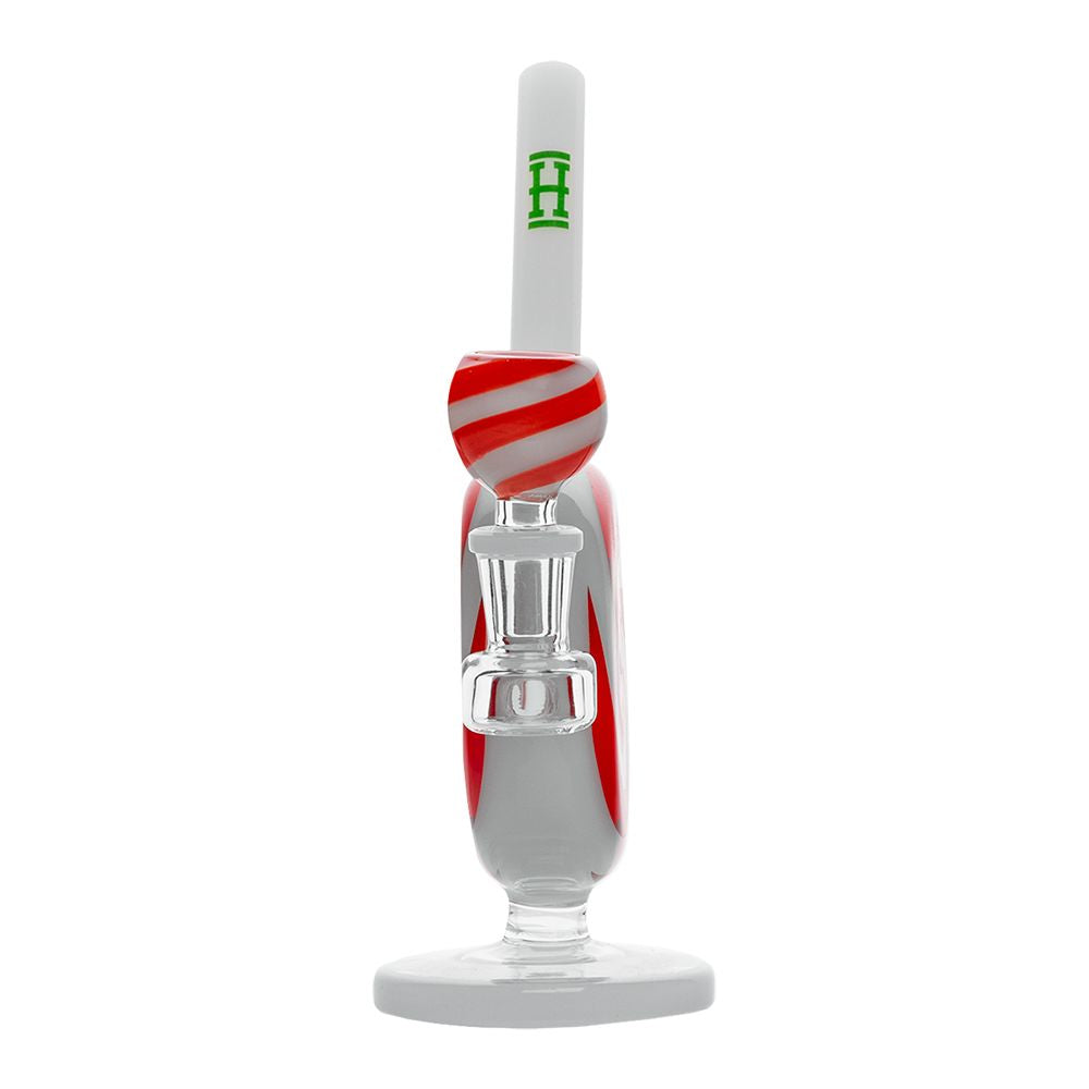 Hemper Jollypop Candy Cane Glass Water Pipe - 6.75" / 14mm F