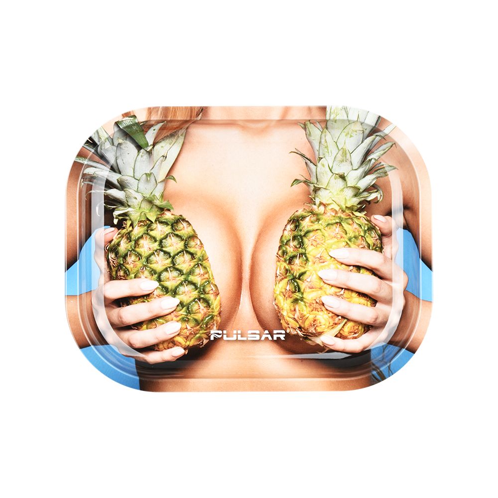 Pulsar Mini Metal Rolling Tray - Large Pineapples / 7"x5.5"