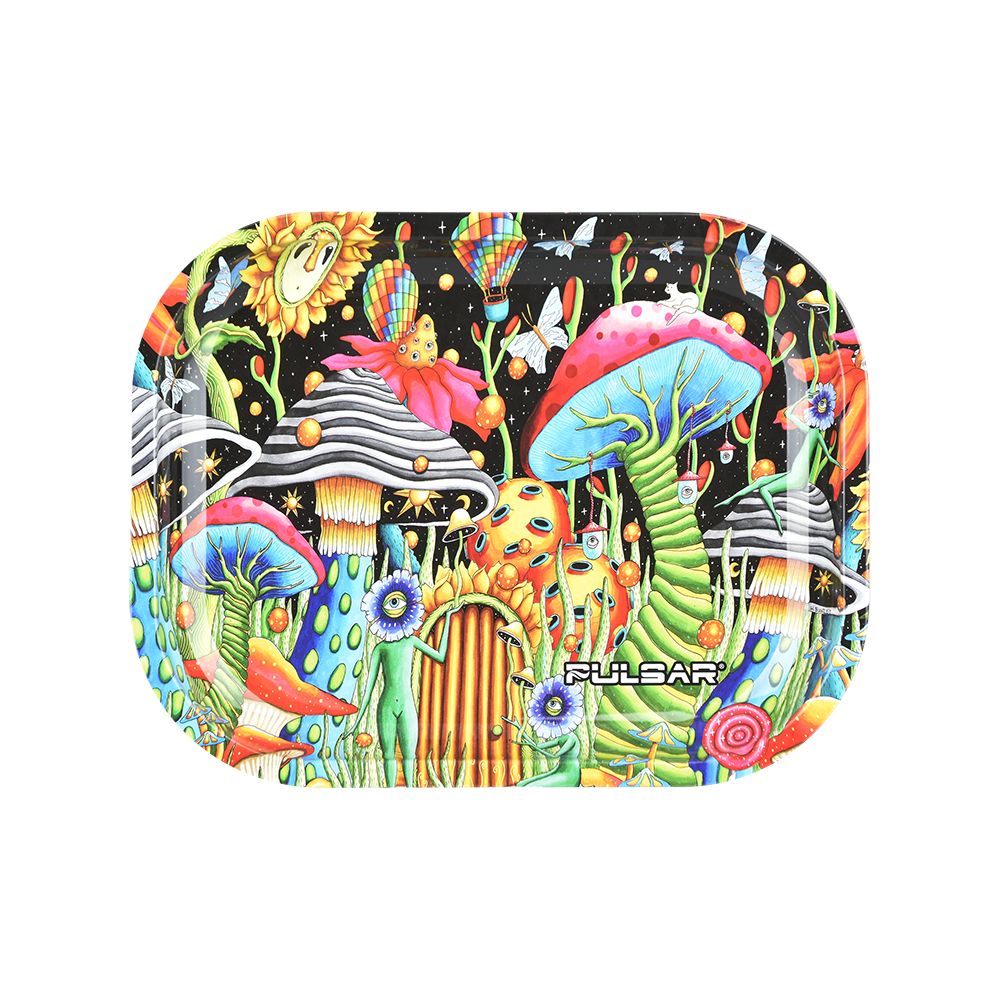 Pulsar Mini Metal Rolling Tray - Garden of Cosmic Delights / 7"x5.5"