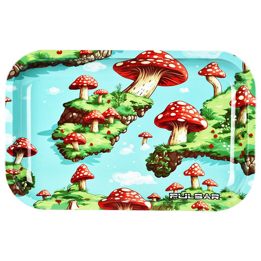 Pulsar Metal Rolling Tray - Floating Mushrooms / 11"x7"