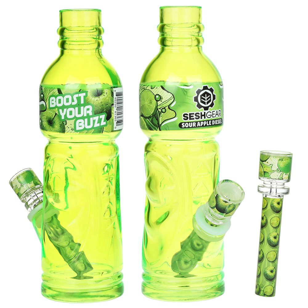 SeshGear Terpade Beverage Bottle Glass Water Pipe | 9.5" | 14mm F