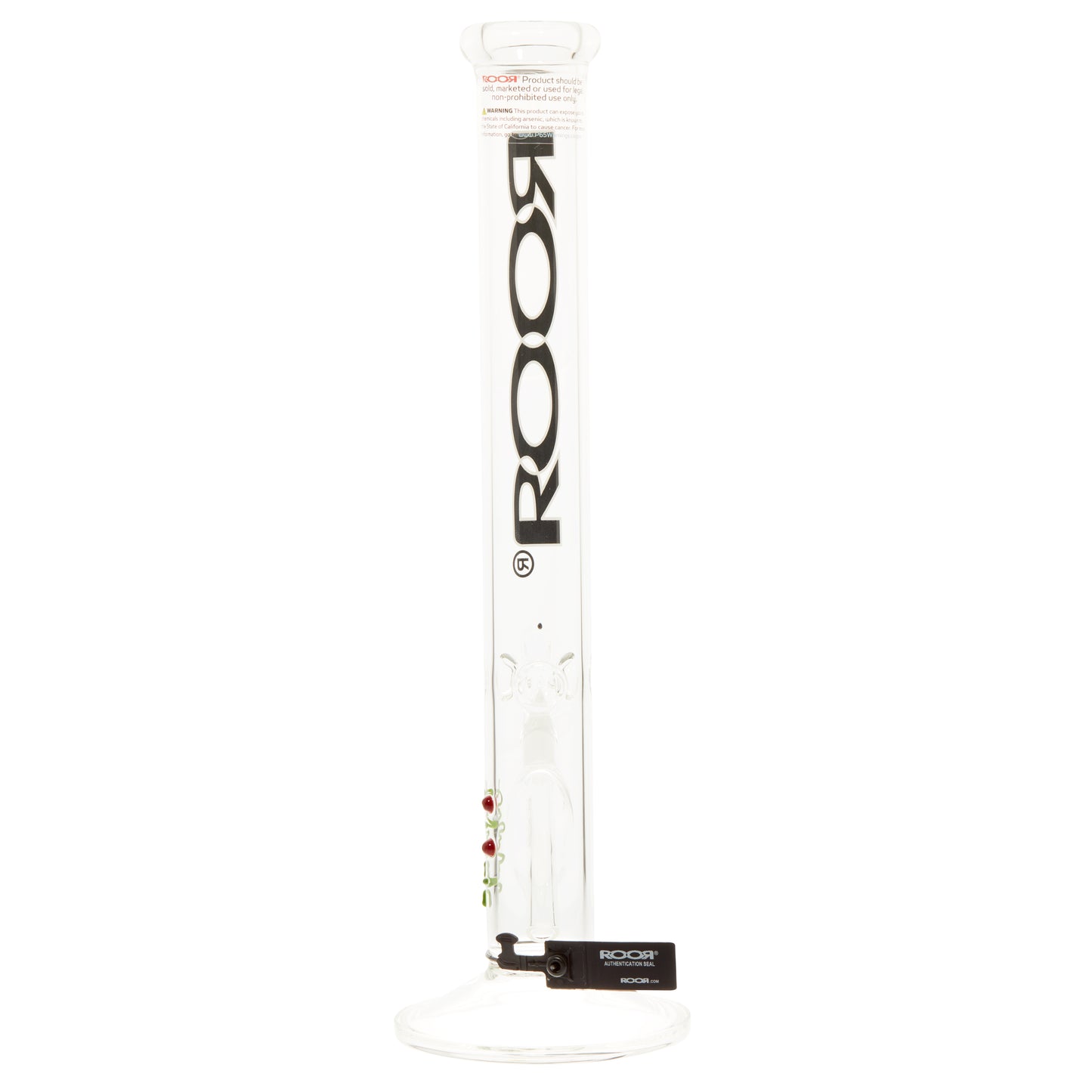 RooR Classic Straight Water Pipe - Black/White Logo 18"