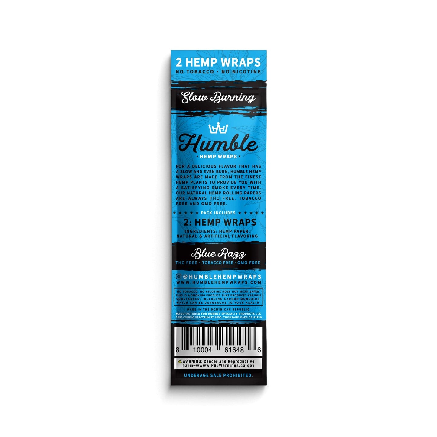 Humble Hemp Wraps - Blue Razz - 25 Pack