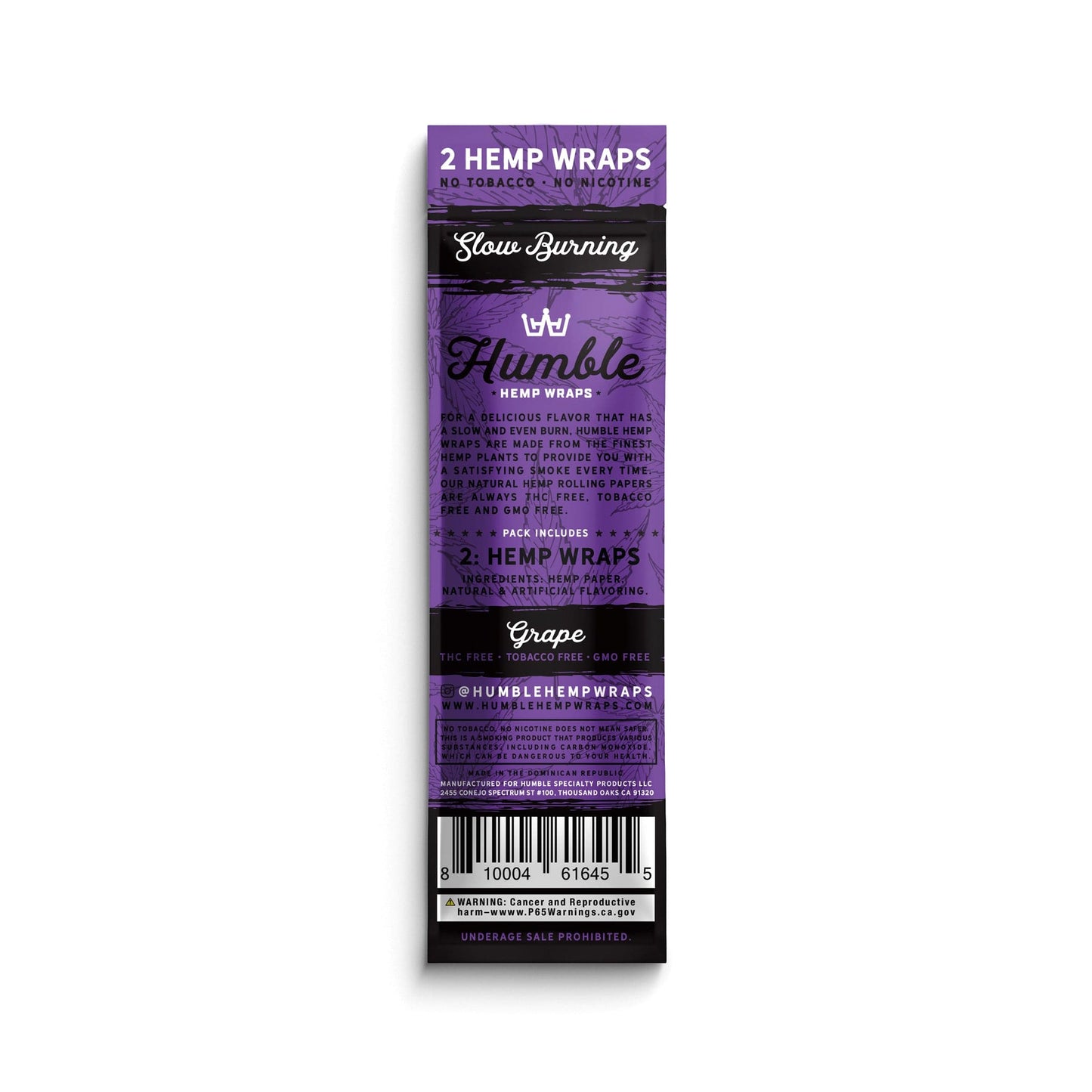 Humble Hemp Wraps - Grape - 25 Pack