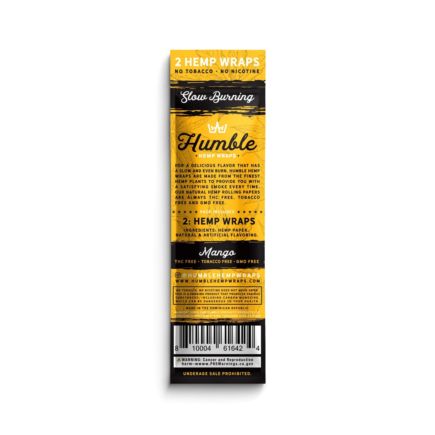 Humble Hemp Wraps - Mango - 25 Pack