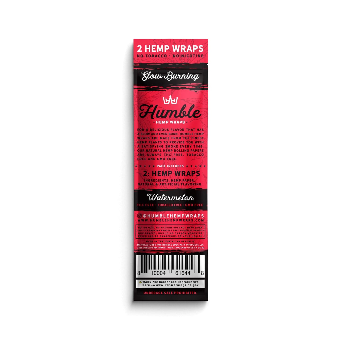 Humble Hemp Wraps - Watermelon - 25 Pack