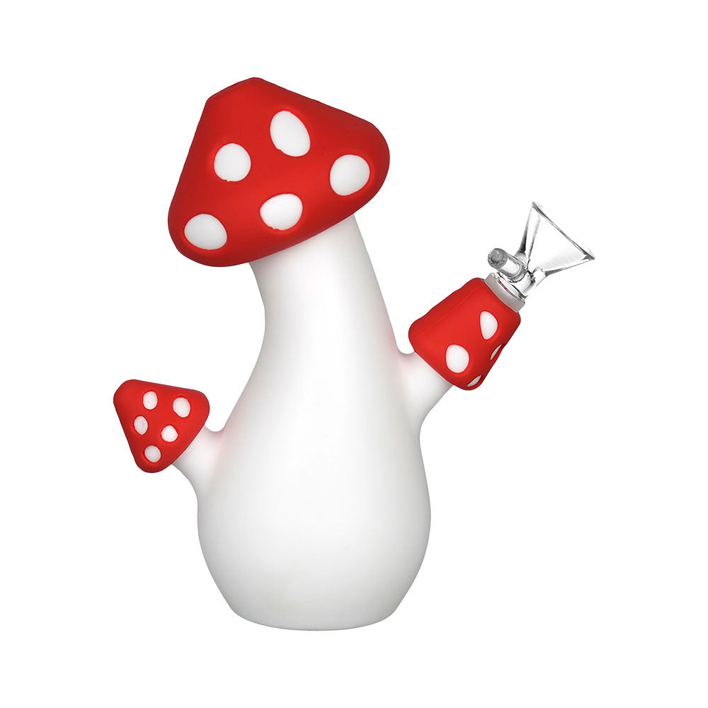 The High Culture Red Mushroom  Silicone Water Pipe - 6.5"/14mm F
