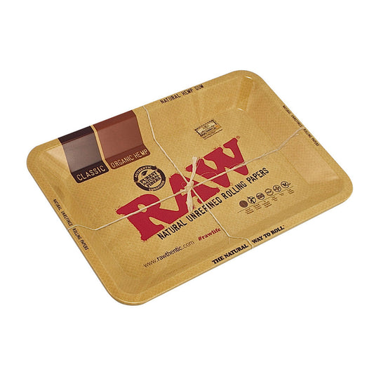 Raw Aluminum High Sided Rolling Tray - Mini 7" x 5"