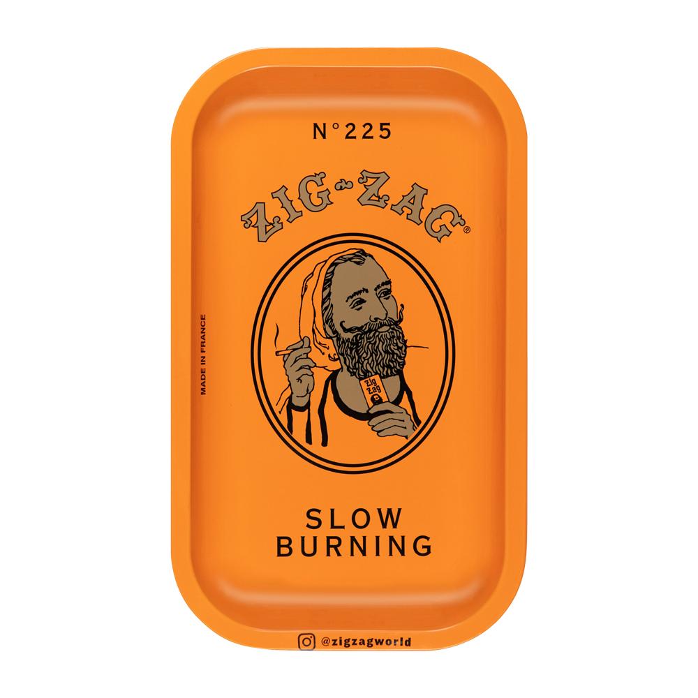 Zig Zag Small Metal Rolling Tray | Orange