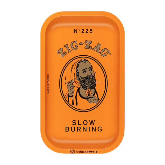 Zig Zag Small Metal Rolling Tray | Orange