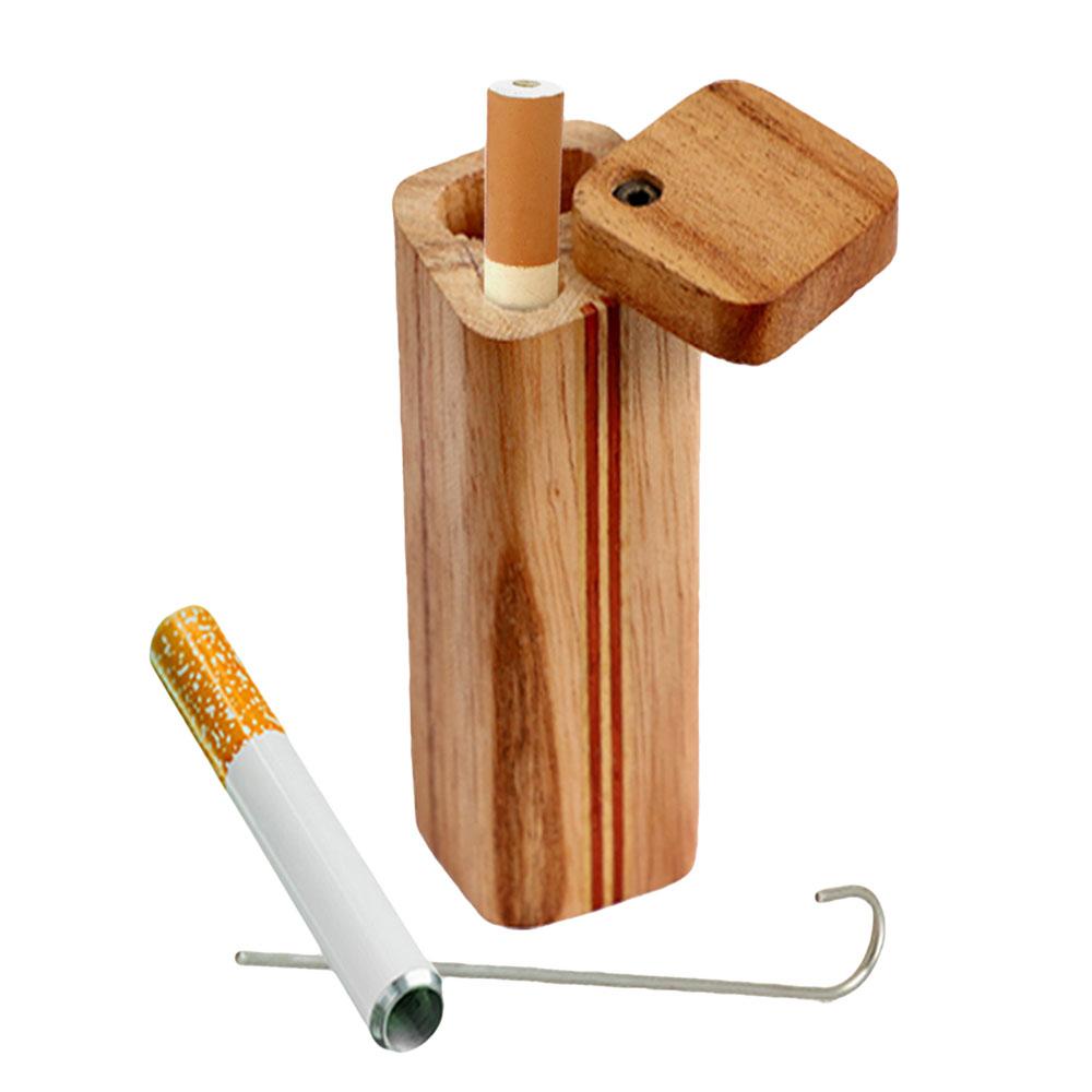 Striped Square Wood Dugout w/ Poker | Large