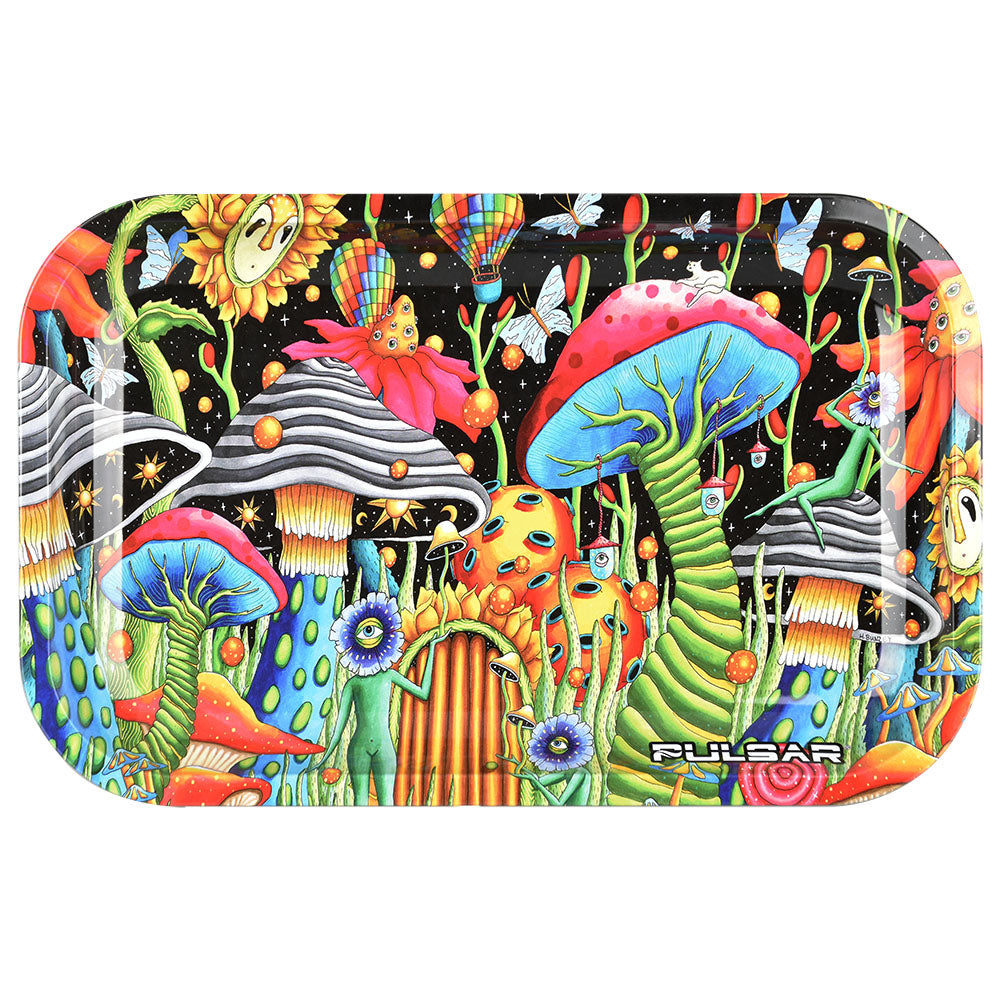 Pulsar Metal Rolling Tray - Garden of Cosmic Delights / 11" x 7"